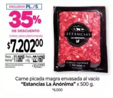 X$ - Carne picada magra envasada al vacío