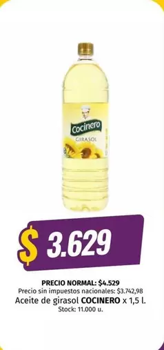 Cocinero - Aceite de girasol