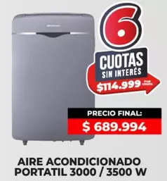 AIRE ACONDICIONADO PORTATIL 3000 / 3500 W