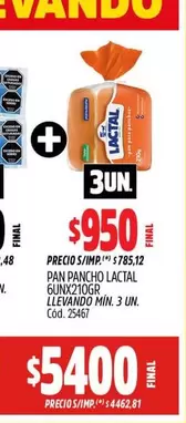 Lactal - PAN PANCHO 6UNX210GR