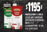 San Remo - LECHE UAT ENTERA/DESCREMADA