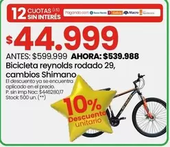 Bicicleta reynolds rodado 29, cambios Shimano