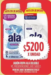 Ala - JABÓN ROPA DILUIBLE