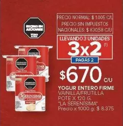 La Serenísima - YOGUR ENTERO FIRME VAINILLA/FRUTILLA