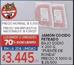 X$ - JAMÓN COCIDO FETEADO