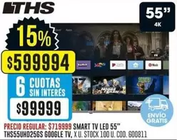 Google - SMART TV LED 55" THS55UHD25GS GOOGLE TV