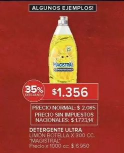 Magistral - DETERGENTE ULTRA LIMON BOTELLA X 300 CC.