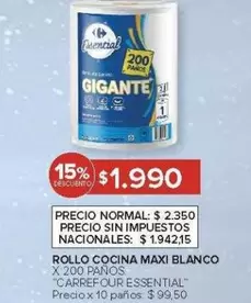 Gigante - ROLLO COCINA MAXI BLANCO X 200 PAÑOS