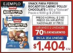 Golocan - BOCADITOS CARNE/ POLLO/ CHOCOLATE