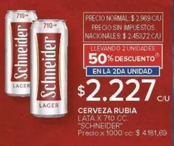 Schneider - CERVEZA RUBIA LATA X 710 CC.