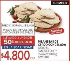 Carrefour - MILANESAS DE CERDO CONGELADA