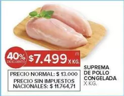 X$ - SUPREMA DE POLLO CONGELADA