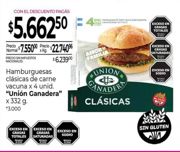 X$ - Hamburguesas clásicas de carne vacuna