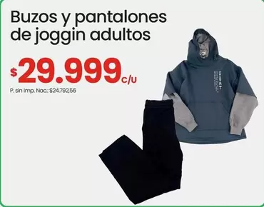 Buzos y pantalones de joggin adultos