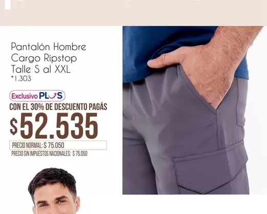 Pantalón Hombre Cargo Ripstop