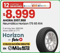 Fate O - Neumático Horizon 175 65 R14