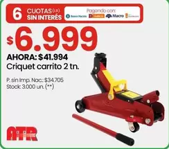 Criquet carrito 2 tn.