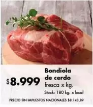 X$ - Bondiola de cerdo