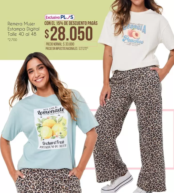 Premium - Remera Mujer Estampa Digital