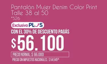 Mujer Denim Color Print