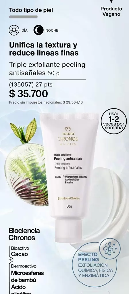 Natura - Triple exfoliante peeling antiseñales 50 g