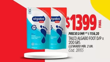 Algabo - TALCO FOOT D/P x 200 GRS
