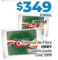 Okey - Esponja de Fibra Cuadriculada Cód: 5919