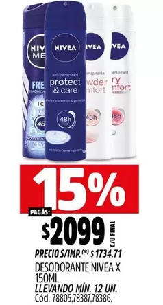 Nivea - DESODORANTE X 150ML