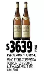 X$ - PRIVADA TORRONTES x 750 CC