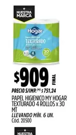 My Hogar - PAPEL HIGIENICO TEXTURADO 4 ROLLOS X 30 MT