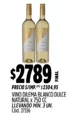 Dilema - BLANCO DULCE NATURAL x 750 CC