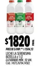 vida - LECHE BOTELLA x 1 LT LLEVANDO MIN. 12 UN.