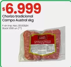 campo austral - Chorizo tradicional