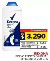 Rexona - Polvo Pedico Original Efficient