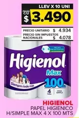 Higienol - Papel Hgienico H/Simple Max