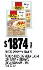 Villa D'agri - ÑOQUIS FRESCOS CON PAPA x 500 GRS