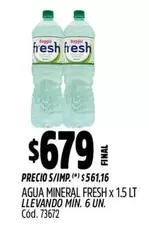 X$ - AGUA MINERAL FRESH x 1.5 LT