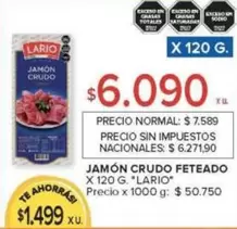 Lario - JAMÓN CRUDO FETEADO