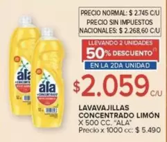 Ala - LAVAVAJILLAS CONCENTRADO LIMÓN