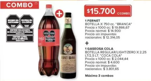 Coca cola - FERNET + GASEOSA COLA