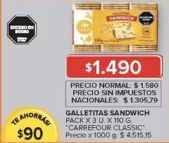 Carrefour - GALLETITAS SANDWICH