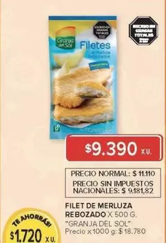 Granja del Sol - FILET DE MERLUZA REBOZADO
