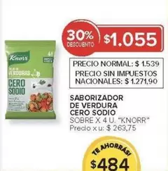Knorr - SABORIZADOR DE VERDURA CERO SODIO