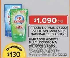 Carrefour - LIMPIADOR VIDRIOS MULTIUSO/COCINA ANTIGRASA/BAÑO