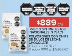 X$ - POLVORONES CON CHIPS DE DULCE DE LECHE/ CHOCOLATE