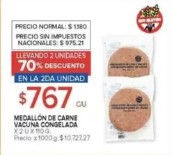 X$ - MEDALLÓN DE CARNE VACUNA CONGELADA