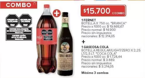 Coca cola - FERNET + GASEOSA COLA