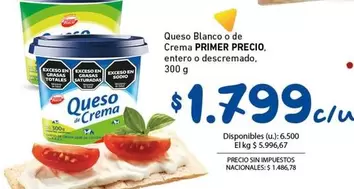 Primer Precio - Queso Blanco o de Crema