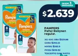 Pampers - Pañal Babysan regular.