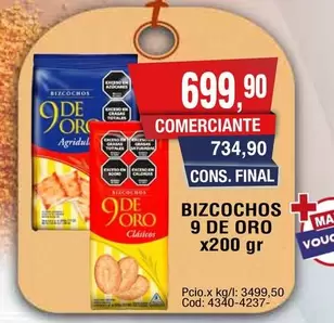 9 de oro - BIZCOCHOS